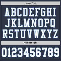 Custom Navy White-Light Blue Mesh Authentic Throwback Football Jersey
