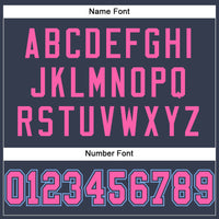 Custom Navy Pink-Light Blue Mesh Authentic Football Jersey