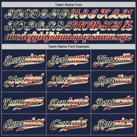Custom Baseball Jersey - Navy White Pinstripe Vintage USA Flag-Cream Authentic