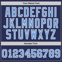 Custom Navy Light Blue-White Authentic Throwback Basketball Jersey