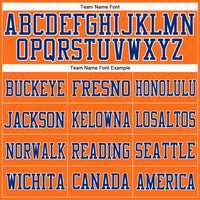 Custom Orange Royal-White Mesh Authentic Football Jersey