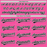 Custom Pink Black-White Authentic Baseball Jersey