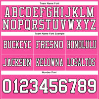 Custom Pink White-Black Authentic Football Jersey
