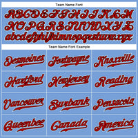 Custom Powder Blue Red Pinstripe Red-Black Authentic Baseball Jersey