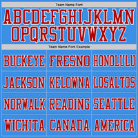 Custom Powder Blue Red-White Mesh Authentic Football Jersey