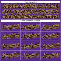 Custom Purple Black Pinstripe Black-Gold Authentic Baseball Jersey