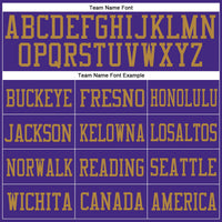 Custom Purple Purple-Old Gold Mesh Authentic Football Jersey