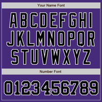 Custom Purple Black-White Authentic Baseball Jersey