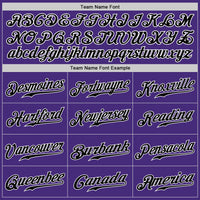 Custom Purple Black-White Authentic Baseball Jersey