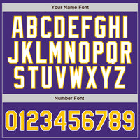 Custom Purple White Pinstripe Gold-White Authentic Baseball Jersey
