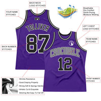 Custom Basketball Jersey - Purple Black-White Authentic Throwback