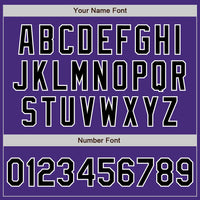 Custom Purple Black-White Authentic Baseball Jersey