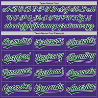 Custom Purple White Pinstripe Green Authentic Baseball Jersey