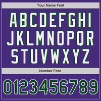 Custom Purple White Pinstripe Green Authentic Baseball Jersey