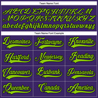 Custom Purple Neon Green-Black Hockey Lace Neck Jersey