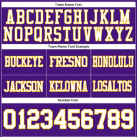 Custom Purple White-Gold Authentic Football Jersey