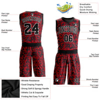 Custom Basketball Jersey - Red Black-White Round Neck Sublimation Uniform