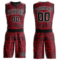 Custom Basketball Jersey - Red Black-White Round Neck Sublimation Uniform
