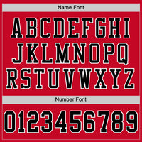 Custom Red Black-White Mesh Authentic Football Jersey