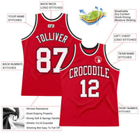 Custom Basketball Jersey - Red White-Black Authentic Throwback