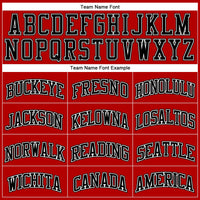 Custom Basketball Jersey - Red Black Pinstripe Black-White Authentic