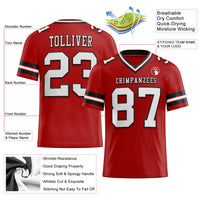 Custom Red White-Black Authentic Football Jersey