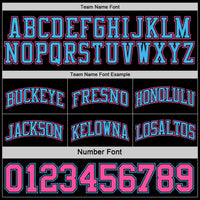 Custom Reversible Black Pink-Sky Blue Double Side Sublimation Basketball Set Jersey