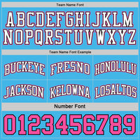 Custom Reversible Black Pink-Sky Blue Double Side Sublimation Basketball Set Jersey