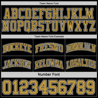 Custom Basketball Jersey - Reversible Black Old Gold-White Double Side Sublimation Set