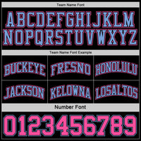Custom Reversible Black Pink-Light Blue Double Side Sublimation Basketball Set Jersey
