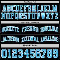 Custom Reversible Black Sky Blue-White Double Side Sublimation Basketball Set Jersey