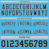Custom Reversible Black Sky Blue-White Double Side Sublimation Basketball Set Jersey