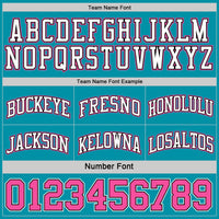 Custom Reversible Black Pink-Teal Double Side Sublimation Basketball Set Jersey