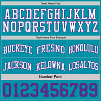 Custom Reversible Teal Purple-White Double Side Sublimation Basketball Set Jersey