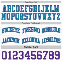 Custom Reversible Teal Purple-White Double Side Sublimation Basketball Set Jersey