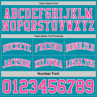 Custom Reversible Teal Pink-White Double Side Sublimation Basketball Set Jersey