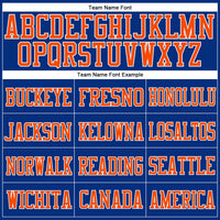 Custom Royal Orange-White Mesh Authentic Football Jersey