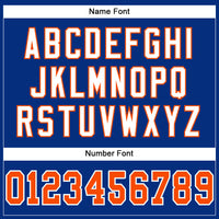 Custom Royal Orange-White Mesh Authentic Football Jersey