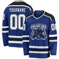 Custom Hockey Jersey - Royal White-Black