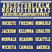 Custom Royal White-Yellow Mesh Authentic Football Jersey