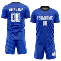 Custom Soccer Jersey - Royal White-Black Sublimation Uniform