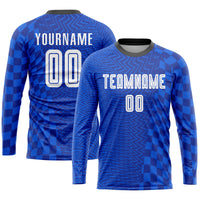 Custom Soccer Jersey - Royal White-Black Sublimation Uniform