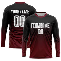 Custom Soccer Jersey - Black White-Crimson Sublimation Fade Fashion Uniform