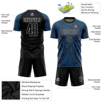 Custom Royal Black-White Sublimation Soccer Uniform Jersey