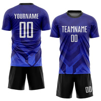 Custom Soccer Jersey - Dark Purple White Royal-Navy Sublimation Uniform