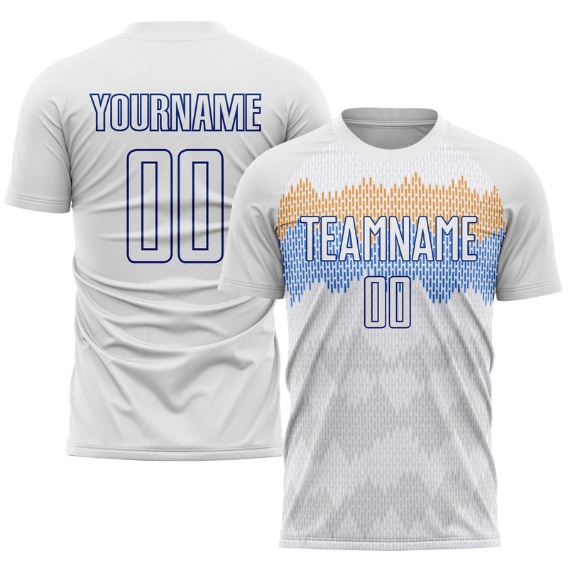 Custom Soccer Jersey - White Royal Sublimation Uniform