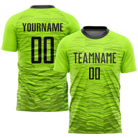 Custom Neon Green Black Sublimation Soccer Uniform Jersey
