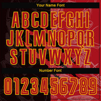 Custom Graffiti Pattern Red-Gold Scratch Sublimation Soccer Uniform Jersey