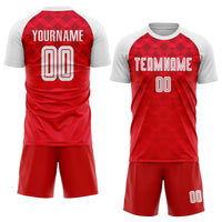Custom Soccer Jersey - Red White Away Sublimation Uniform