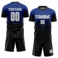 Custom Soccer Jersey - Royal White-Black Sublimation Fade Fashion Uniform